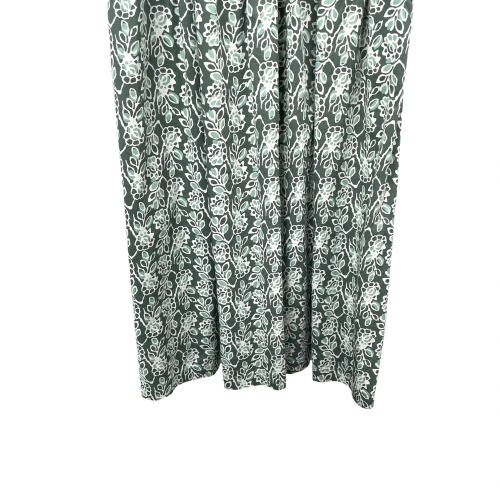 NEW J.Crew Smocked-waist poplin midi dress Size 10 Pale Spinach Eucalyptus green